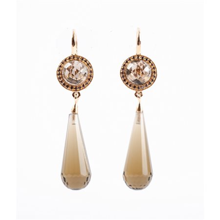 ORECCHINI in oro giallo 18 KT con pietre di sintesi