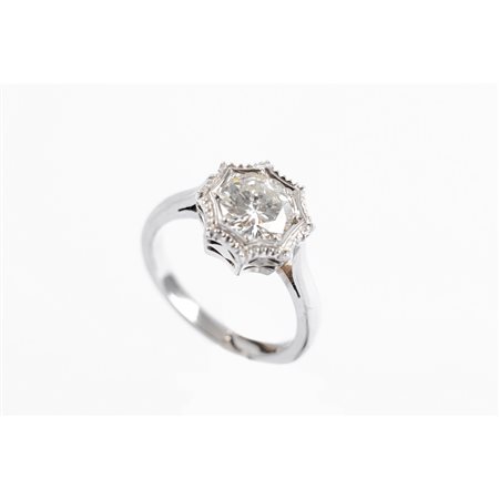 ANELLO in oro bianco 18 KT con brillante
