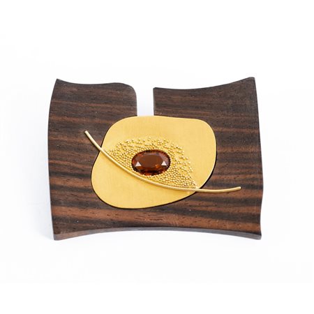 SAVERIO CAVALLI, Spilla in oro bianco e giallo 18 KT