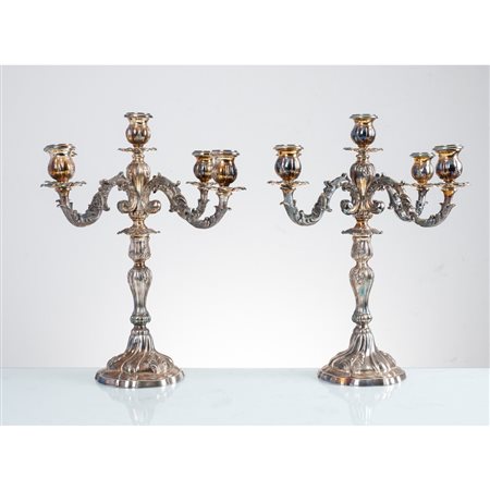 COPPIA DI CANDELABRI in argento 925