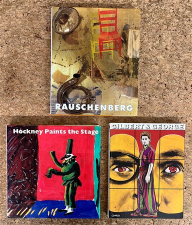 DAVID HOCKNEY, ROBERT RAUSCHENBERG E GILBERT & GEORGE - Lotto unico di 3 cataloghi