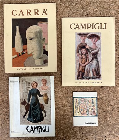 MASSIMO CAMPIGLI E CARLO CARRÀ - Lotto unico di 4 cataloghi