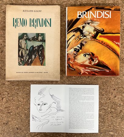 CATALOGHI CON DISEGNO (REMO BRINDISI) - Lotto unico di un pieghevole e due cataloghi