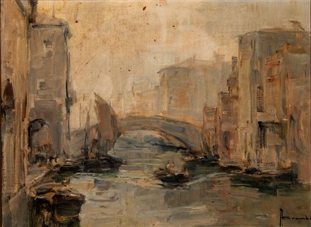 Angelo Brombo (Chioggia 1893 - Padova 1962)  - Giornata nebbiosa, Chioggia