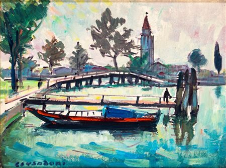 Silvio Consadori (Brescia 1909 - Burano 1994)  - Burano, Ponte Lungo