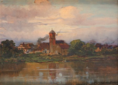 Giuseppe Buscaglione (Ariano Irpino 1868 - Rivoli 1928)  - La chiesa lungo il fiume