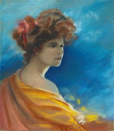 Virgilio Simonetti (Roma 1897 - 1982)  - Giovane donna elegante (la sorella Marcella)