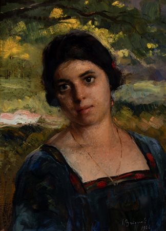 Luigi Brignoli (Palosco 1881 - Bergamo 1952)  - Ritratto di donna, 1924