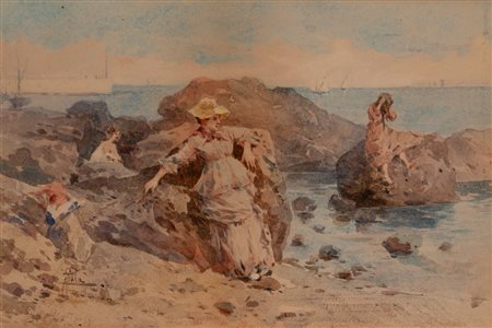 Paolo Sala (Milano 1859 - 1924)  - In riva