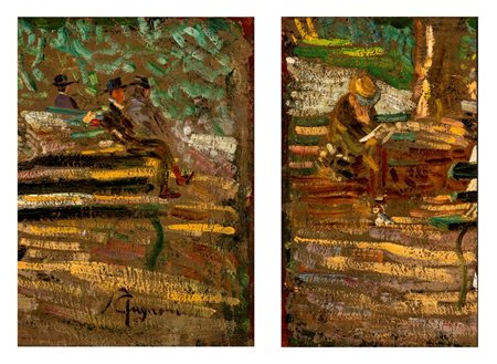 Amerino Cagnoni (Milano 1853 - 1923)  - Ai giardini pubblici