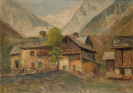 Luigi Bracchi (Sondrio 1892 - Milano 1978)  - Baite in montagna
