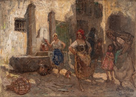 Giovanni Battista Todeschini (Lecco 1857 - Milano 1938)  - Presso il fontanile, 1932