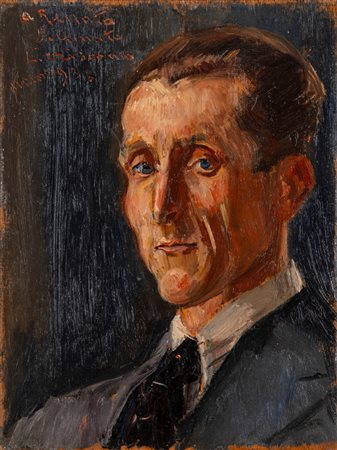 Luigi Crisconio (Napoli 1893 - Portici 1946)  - Ritratto d'uomo con occhi azzurri, 1936
