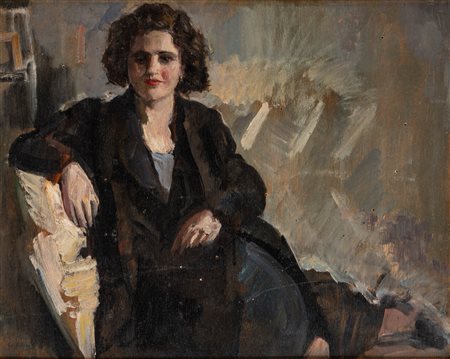 Gennaro Villani (Napoli 1885 - 1948)  - Giovane donna seduta
