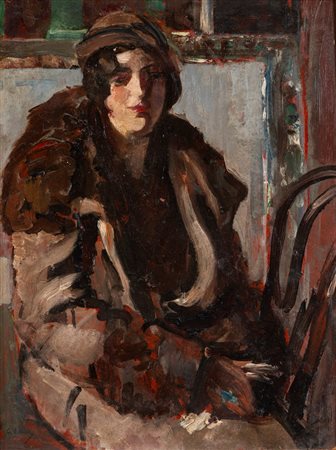Gennaro Villani (Napoli 1885 - 1948)  - Giovane donna elegante 