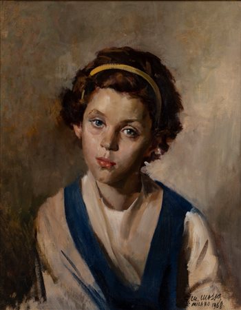 Giovanni Maria Mossa (Tempio Pausania 1896 - Pianico 1982)  - Ritratto femminile, 1968