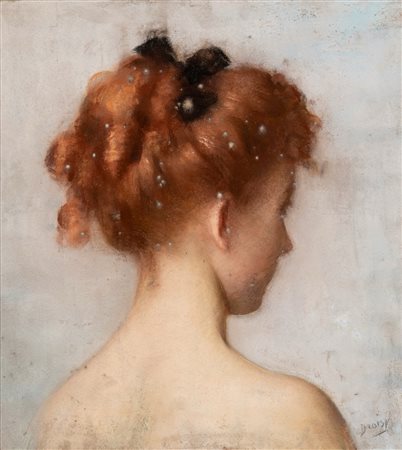 Emma Droisy (1868 - ?)  - Ritratto di fanciulla