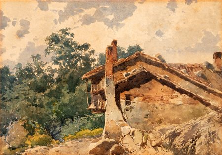 Filiberto Petiti (Torino 1845 - Roma 1924)  - Casolare, 1878