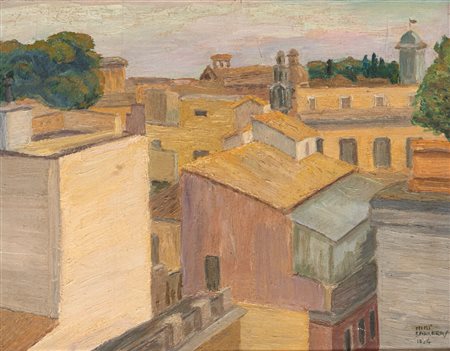 Mimì (Emilia) Carreras Amato (Roma 1902 - 1995)  - I tetti di Roma, 1954