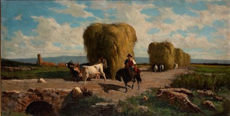Aurelio Tiratelli (Roma 1839 - 1900)  - Al pascolo