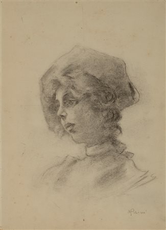 Attribuito a Pompeo Mariani (Monza 1857-Bordighera 1927) - Testa femminile