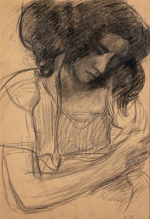 Saverio Gatto (Reggio Calabria 1877 - Napoli 1959)  - Doppio ritratto di donna