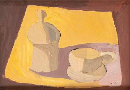 Emilio Notte (Ceglie Messapica (BR) 1891 - Napoli 1982)  - La tazza di caffè, 1958