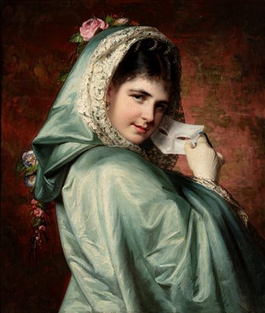 Giulio Carlini (Venezia 1826 - 1887)  - Maschera veneziana