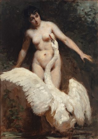Francesco Didioni (Milano 1839 - Stresa 1895)  - Leda e il cigno, 1881