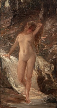 Luigi Galli (Milano 1822 - Roma 1900)  - Diana al bagno