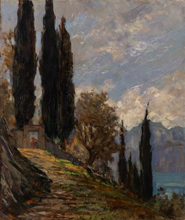 Carlo Cressini (Genova 1864 - Milano 1938)  - Verso il lago