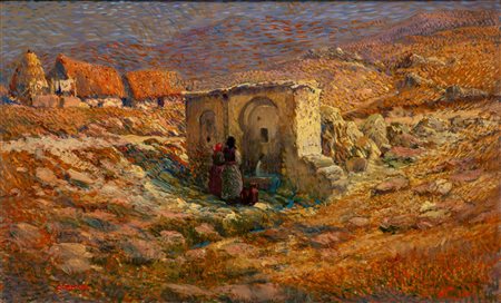 Alfonso Corradi (Castelnuovo di Sotto 1889 - Milano 1972)  - Alla fonte (Macedonia)