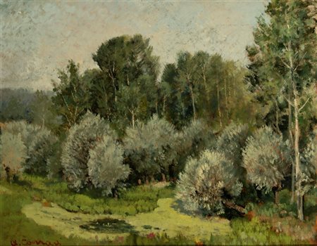 Alfonso Corradi (Castelnuovo di Sotto 1889 - Milano 1972)  - Piante e Aiuole (verso Feriolo)