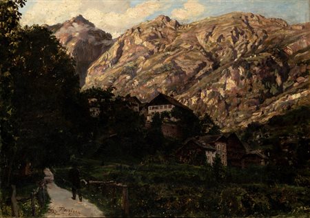 Lazzaro Pasini (Reggio Emilia 1861 - Milano 1949)  - Paesaggio montano