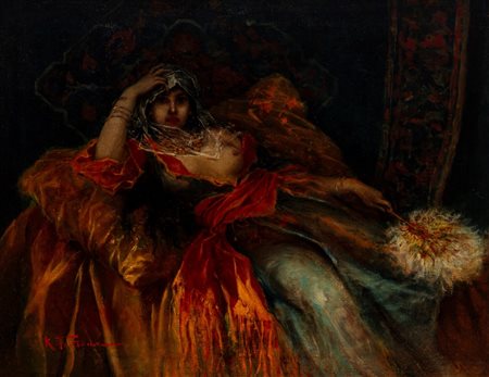 Roberto Fontana (Milano 1844 - 1907)  - Odalisca