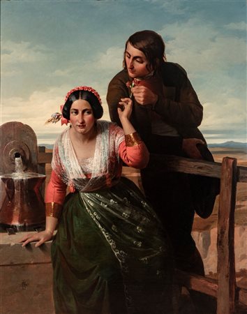 Scuola del secolo XIX - Gli innamorati, 1853
