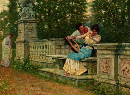 Guglielmo Zocchi (Firenze 1874 - 1932)  - Gli amanti, 1897