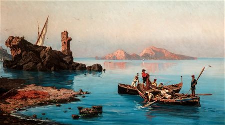 Pietro Barucci (Roma 1845 - 1917)  - Veduta di Capri