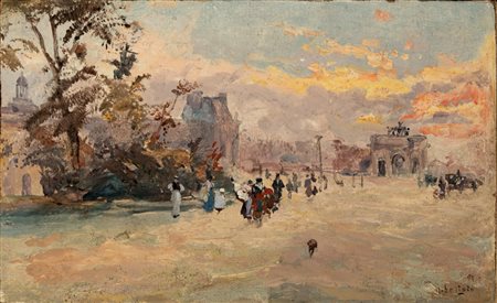 Arnaldo De Lisio (Castelbottaccio 1869 - Napoli 1949)  - Parigi, Champs-Élysées