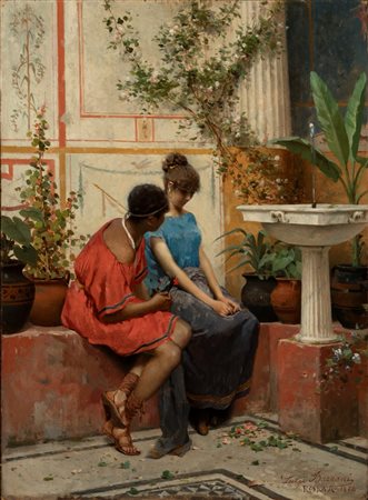 Luigi Bazzani (Bologna 1836 - Roma 1927)  - Scena pompeiana, 1884