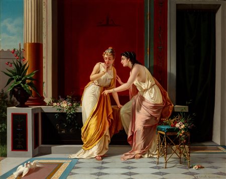 Felice Bauduc Cerruti (Torino 1818 - 1896)  - Scena pompeiana, 1876