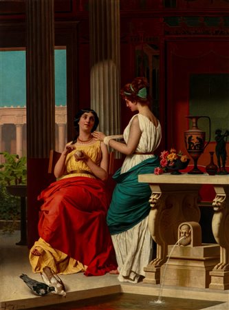 Pietro Saltini (Firenze 1839 - 1908)  - Scena pompeiana