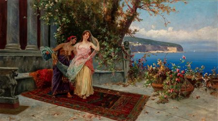 Pio Joris (Roma 1843 - 1921)  - Scena pompeiana