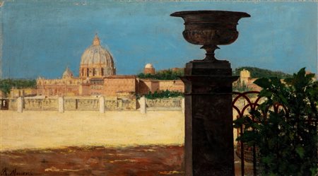 Scuola italiana, fine secolo XIX - inizi secolo XX - Roma, veduta di San Pietro