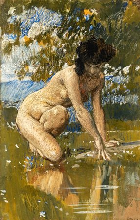 Ettore Tito (Castellammare di Stabia 1859 - Venezia 1941)  - Ninfa, 1913