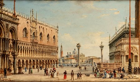 Giovanni Grubacs (1830 - 1919)  - Venezia, la Piazzetta