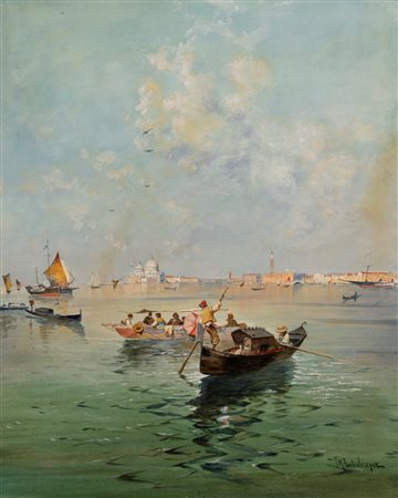 Franz Richard  Unterberger (Innsbruck 1838 - Neuilly-sur-seine 1902)  - Venezia, in gondola