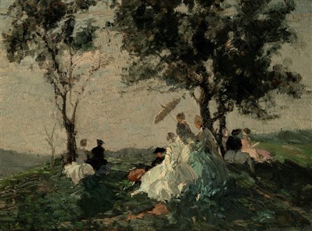 Emma Ciardi (Venezia 1879 - 1933)  - Scampagnata