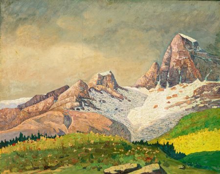Don Angelo Rescalli (Azzanello 1884 - Susa 1956)  - Il ghiacciaio