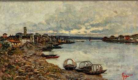 Lorenzo Gignous (Modena 1862 - Porto Ceresio 1958)  - Sesto Calende, lungo il Ticino